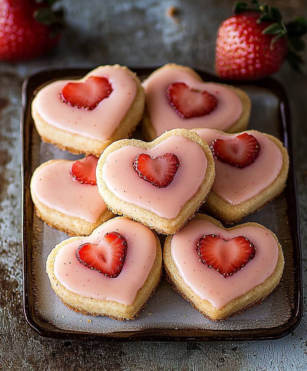 Strawberry shortbread cookies