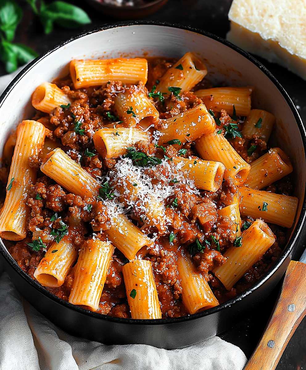 Rigatoni Bolognese One Pot