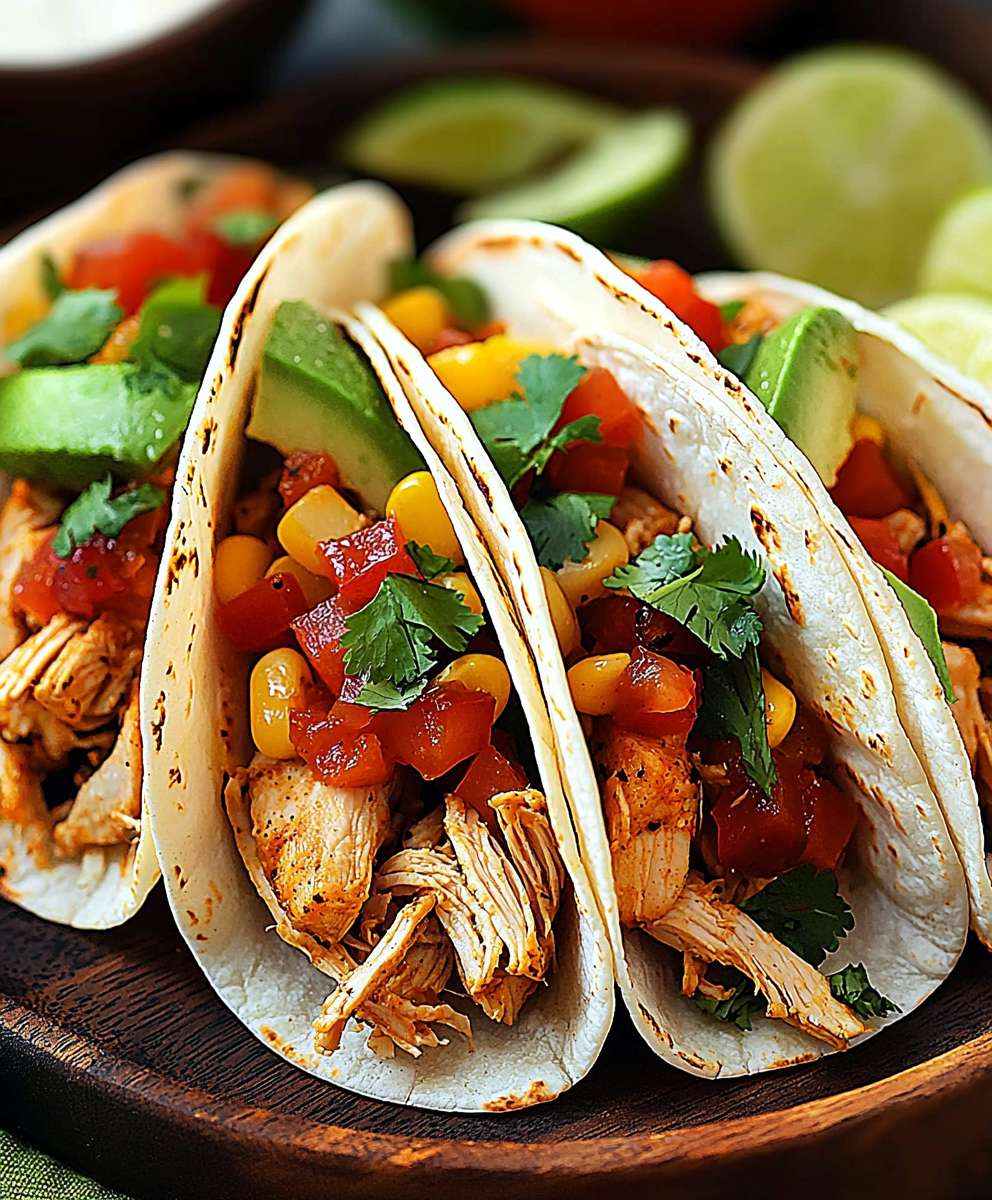Southwestern Crockpot Chicken Tacos