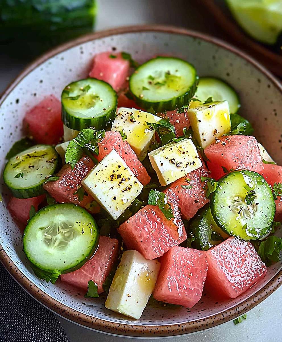 Watermelon cucumber salad