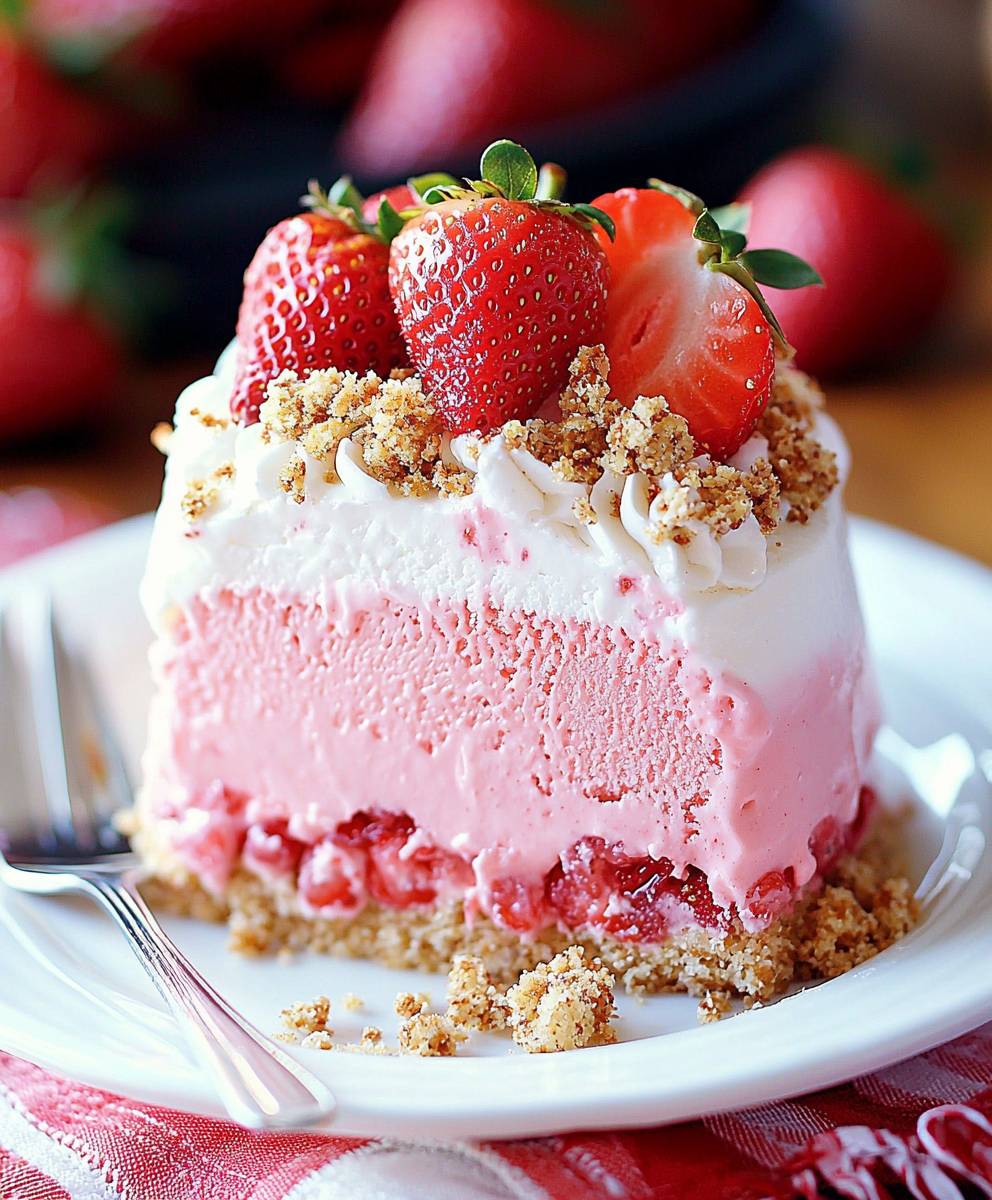 Strawberry Crunch Ice Cream Cake