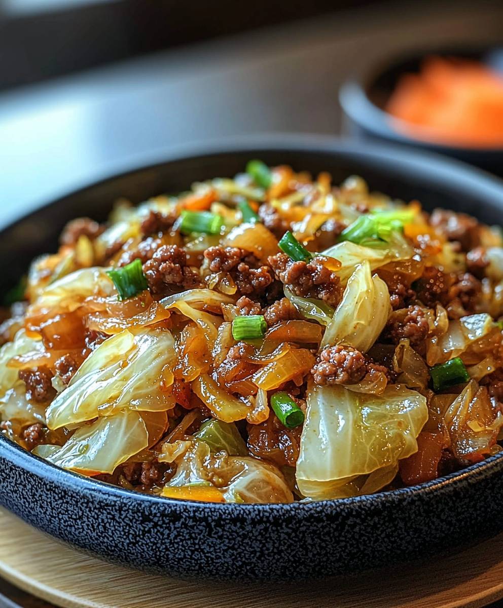 Ground beef cabbage stir fry