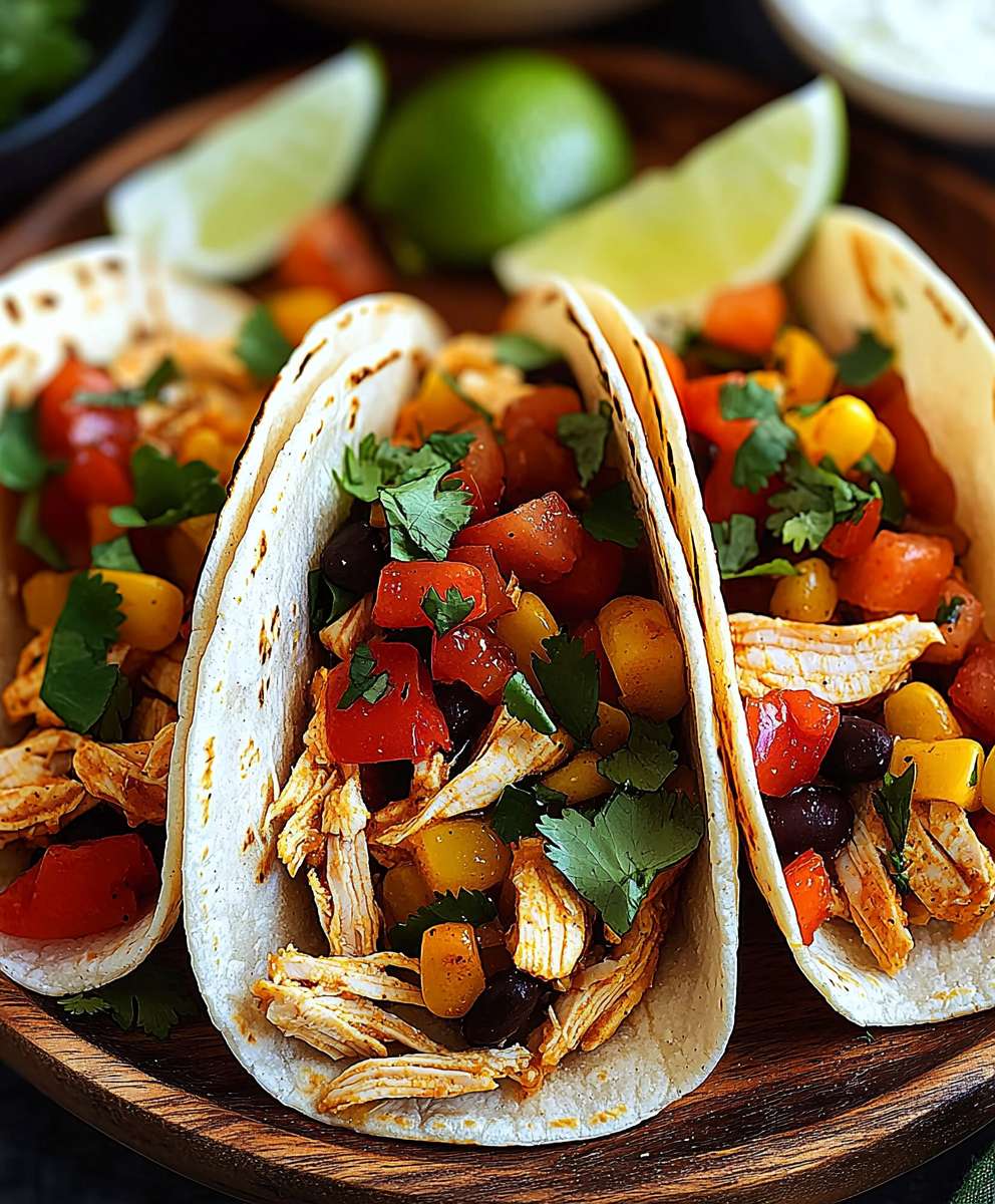 Southwestern Crockpot Chicken Tacos