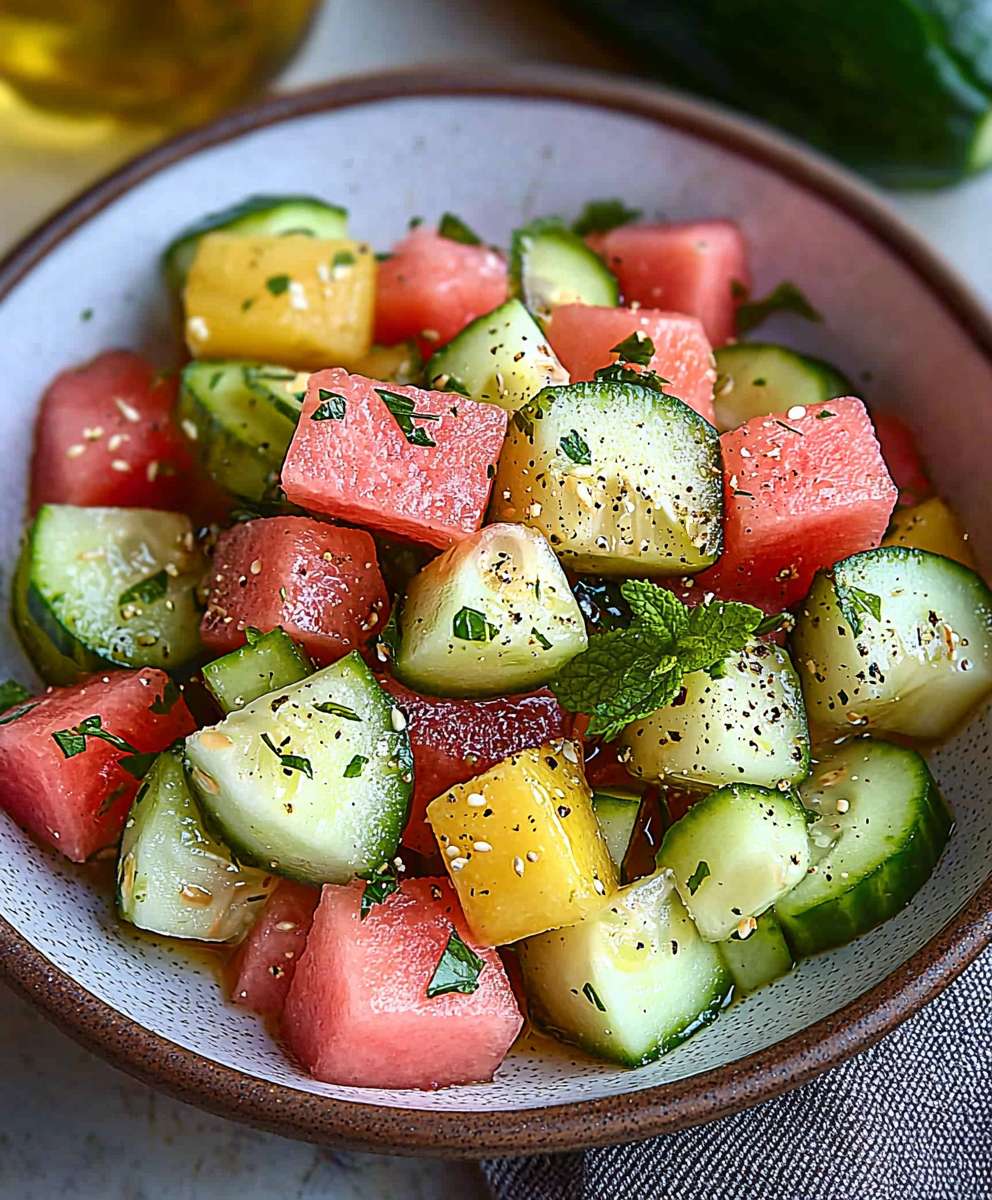 Watermelon cucumber salad