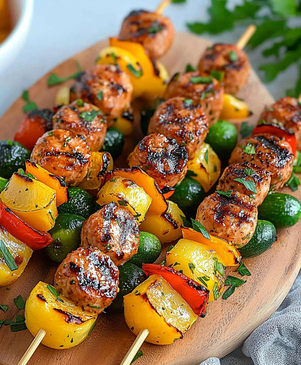Chicken Sausage Skewers