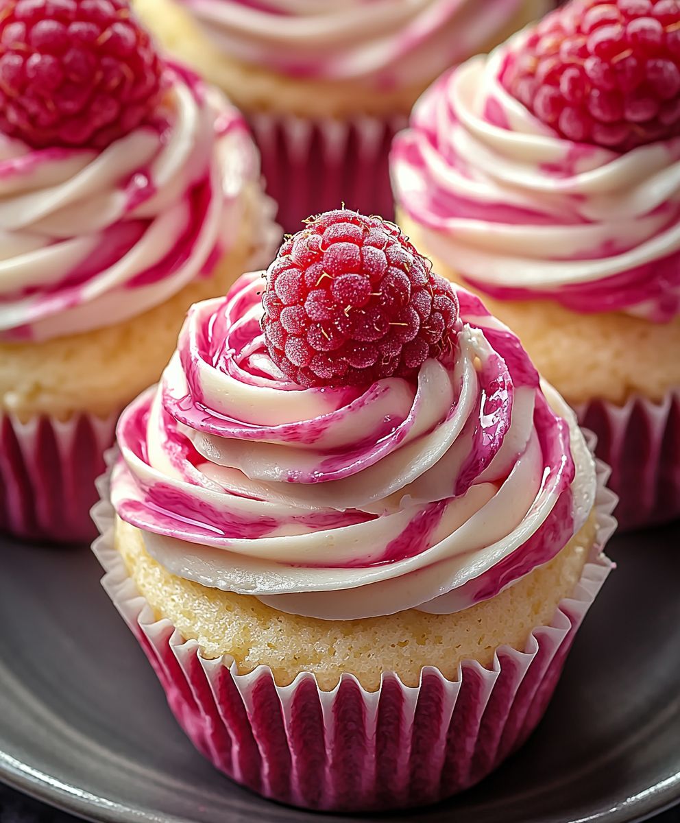 Raspberry Swirl Cupcakes