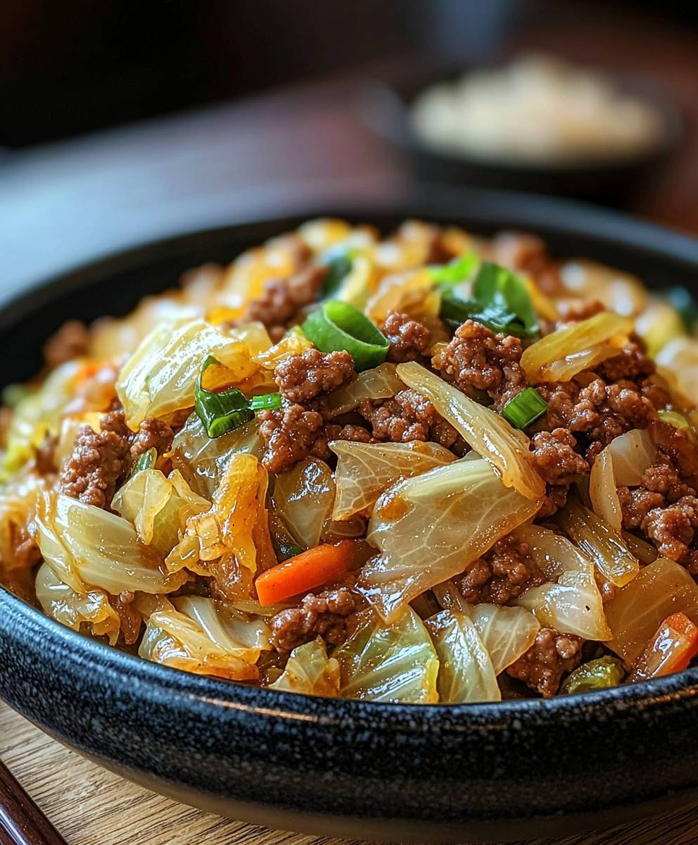 Ground beef cabbage stir fry