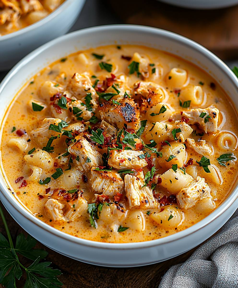 Cajun Chicken Pasta Soup