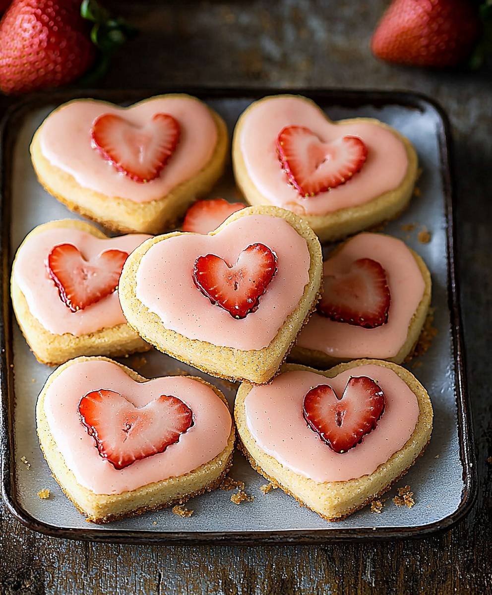 Strawberry shortbread cookies