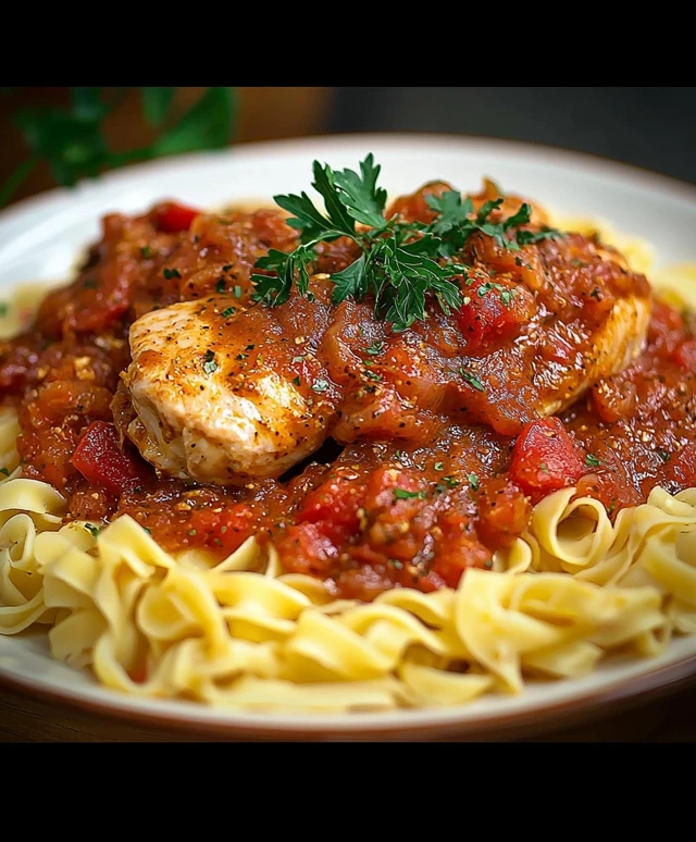 Chicken paprikash dish