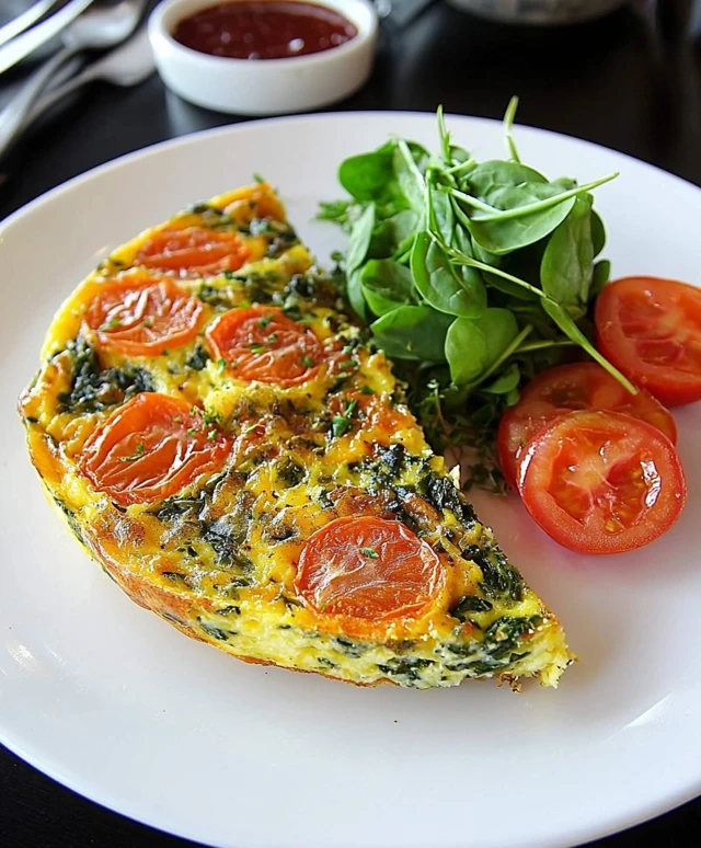 Meat spinach frittata