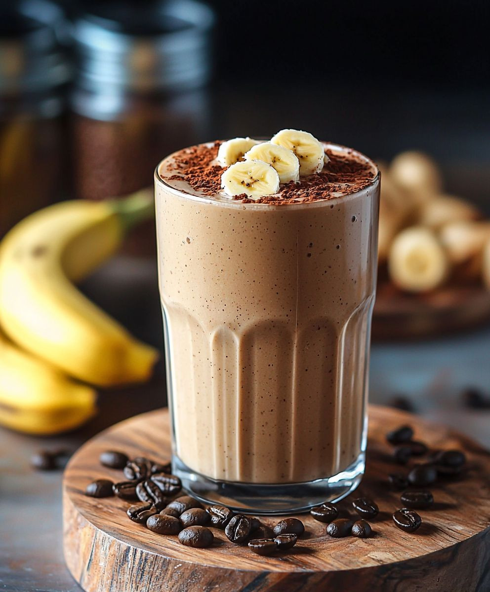 Banana protein coffee smoothie