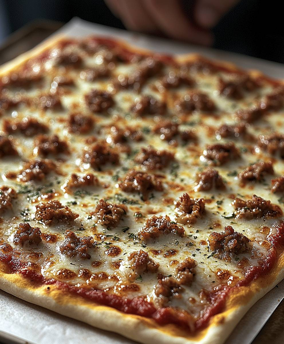 Cafeteria style pizza