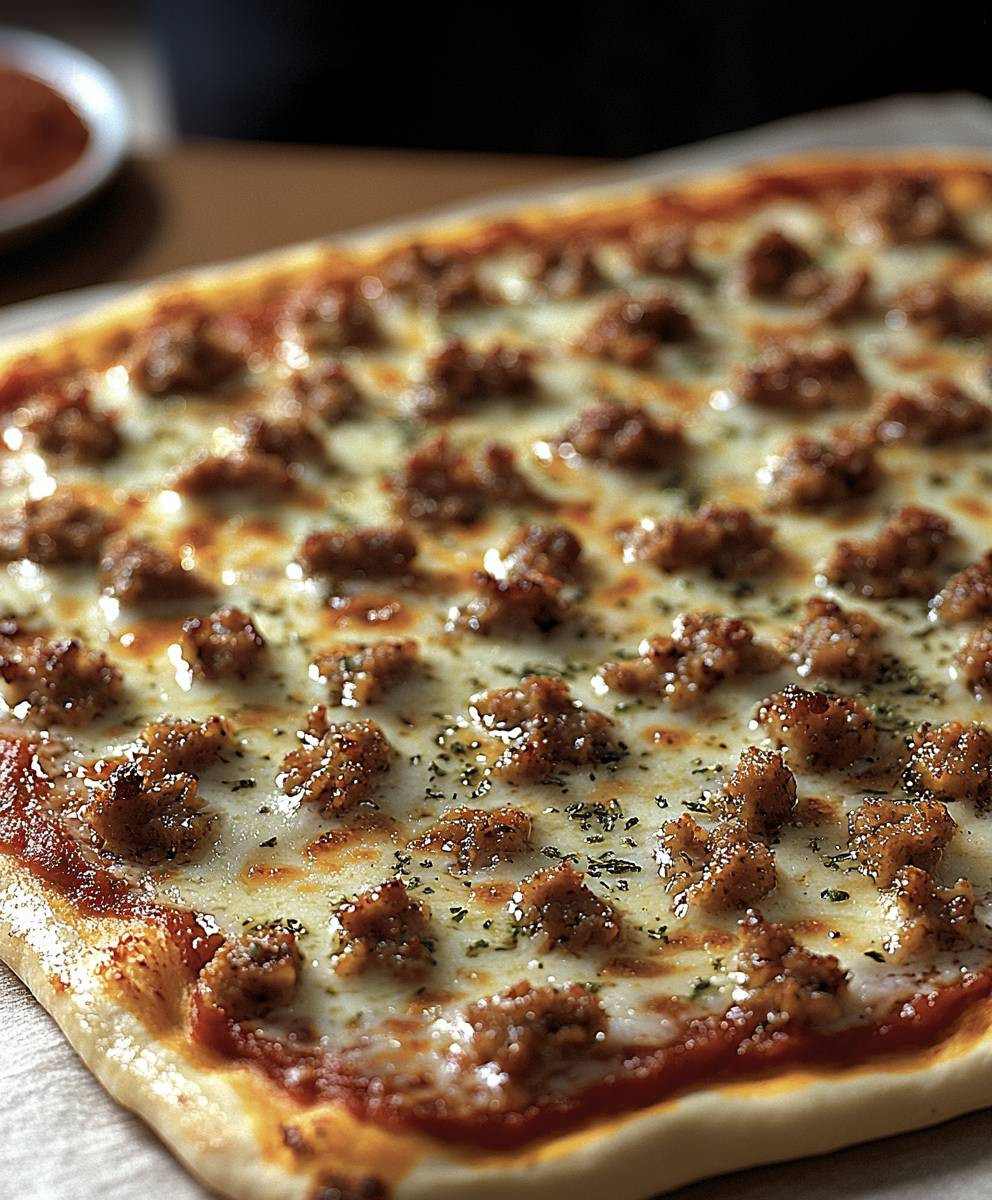 Cafeteria style pizza