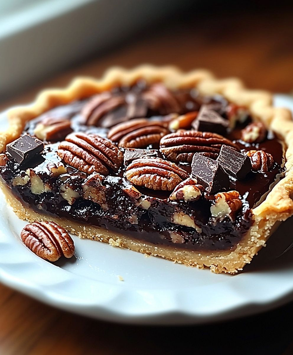 Chocolate Bourbon Pecan Tart