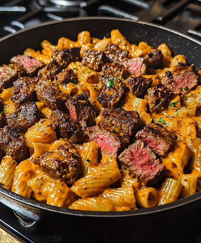 Cajun Steak Pasta Skillet