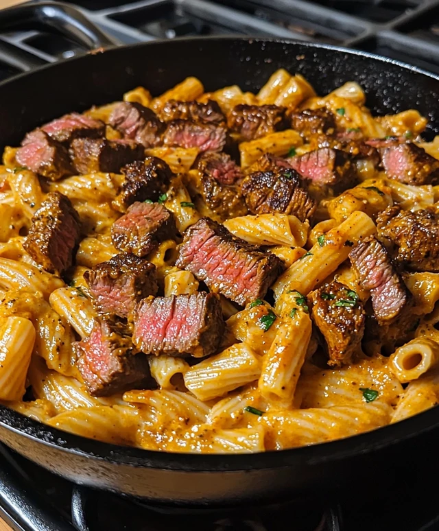 Cajun Steak Pasta Skillet
