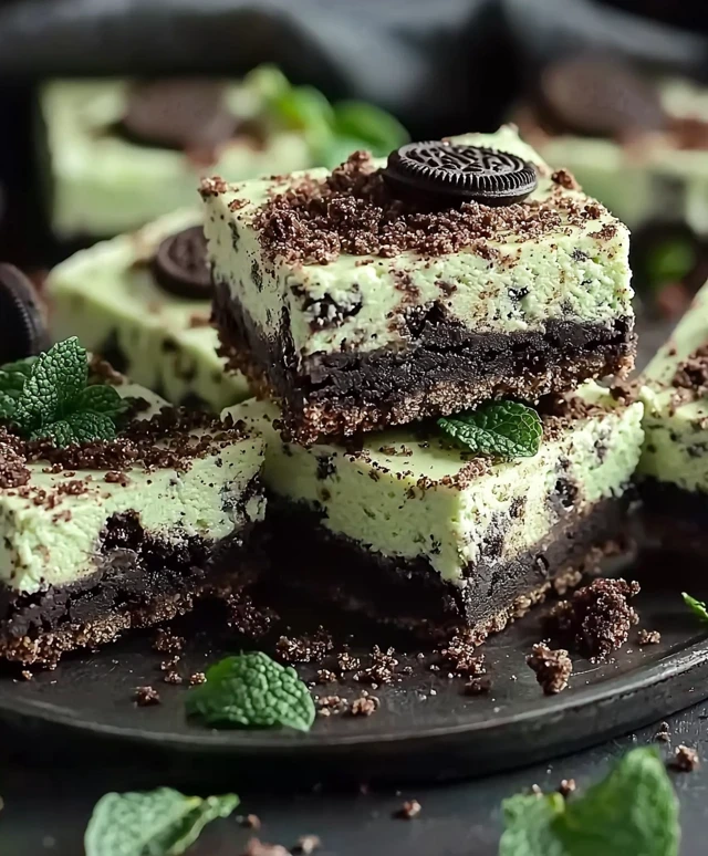 Mint Oreo Cheesecake Bars