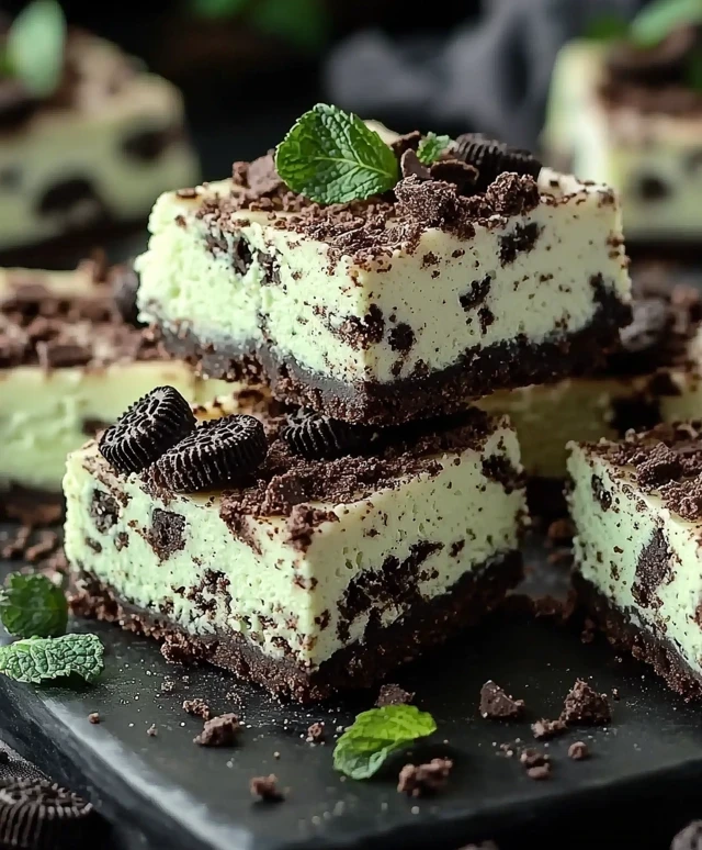 Mint Oreo Cheesecake Bars