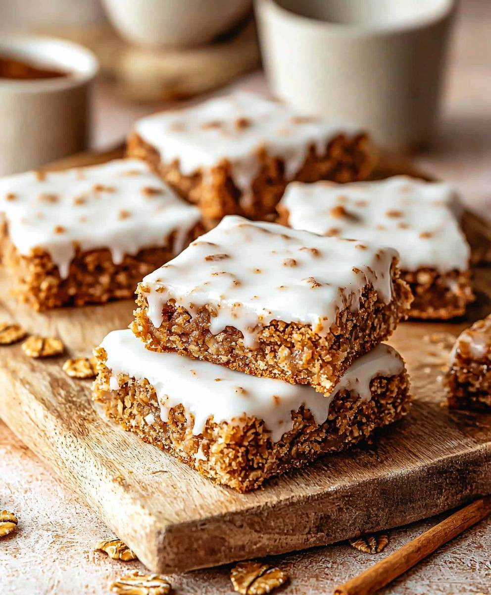 Iced Oatmeal Cookie Bars