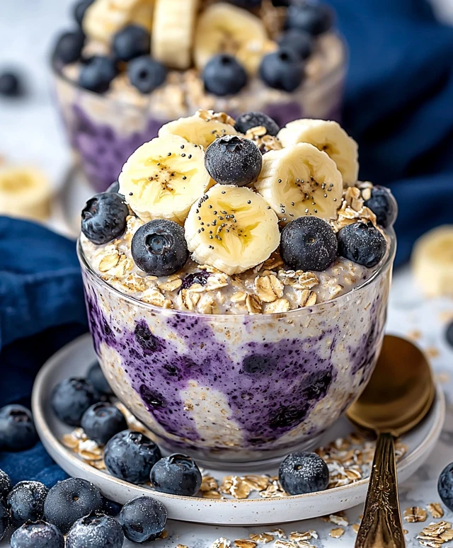 Blueberry banana overnight oats