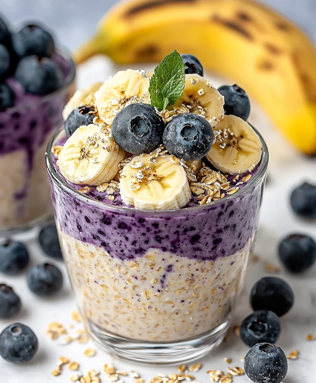 Blueberry banana overnight oats
