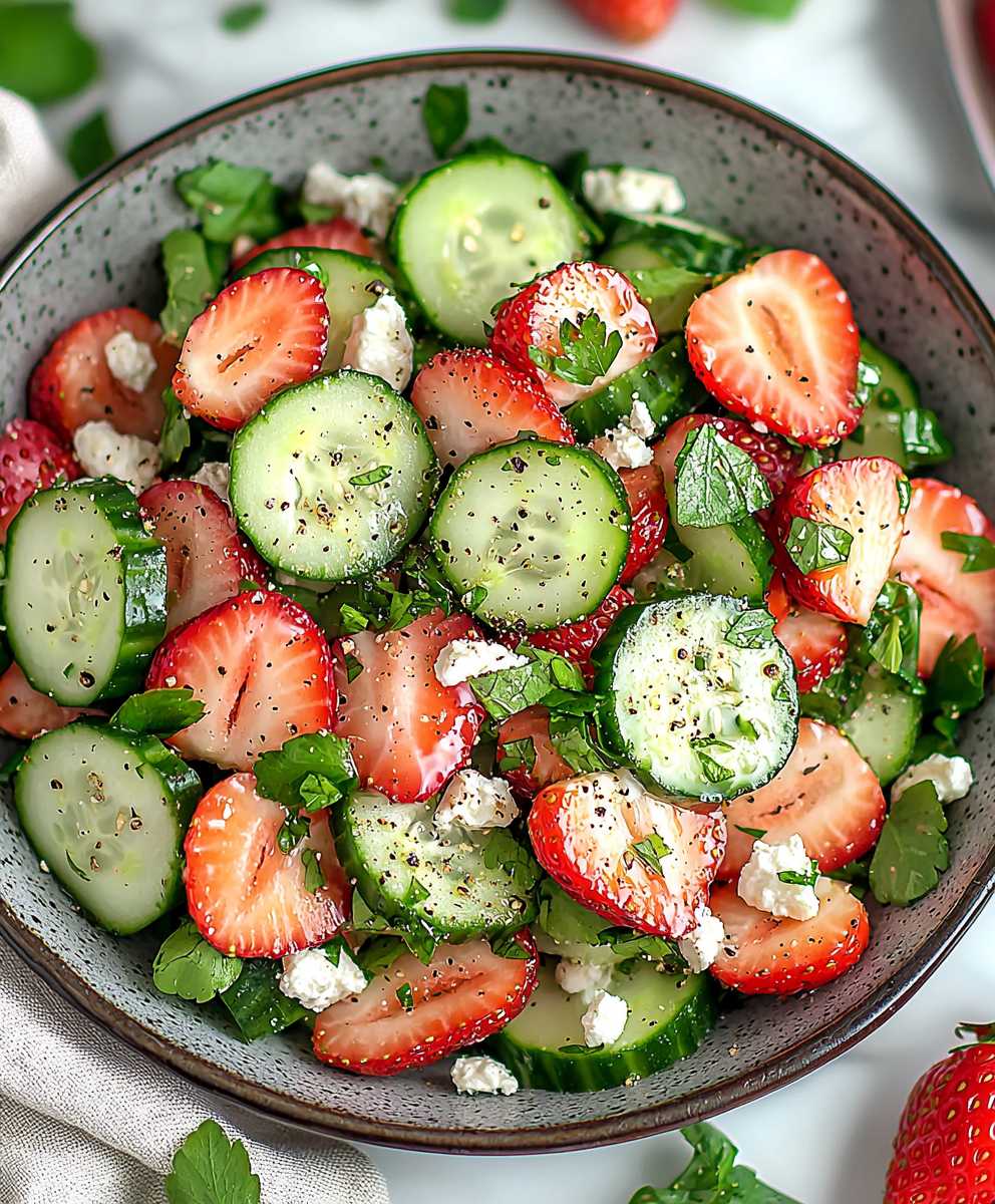 Strawberry cucumber salad