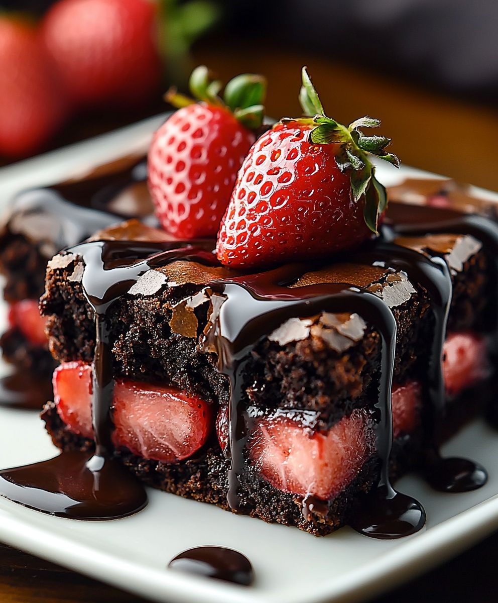 Chocolate strawberry brownies