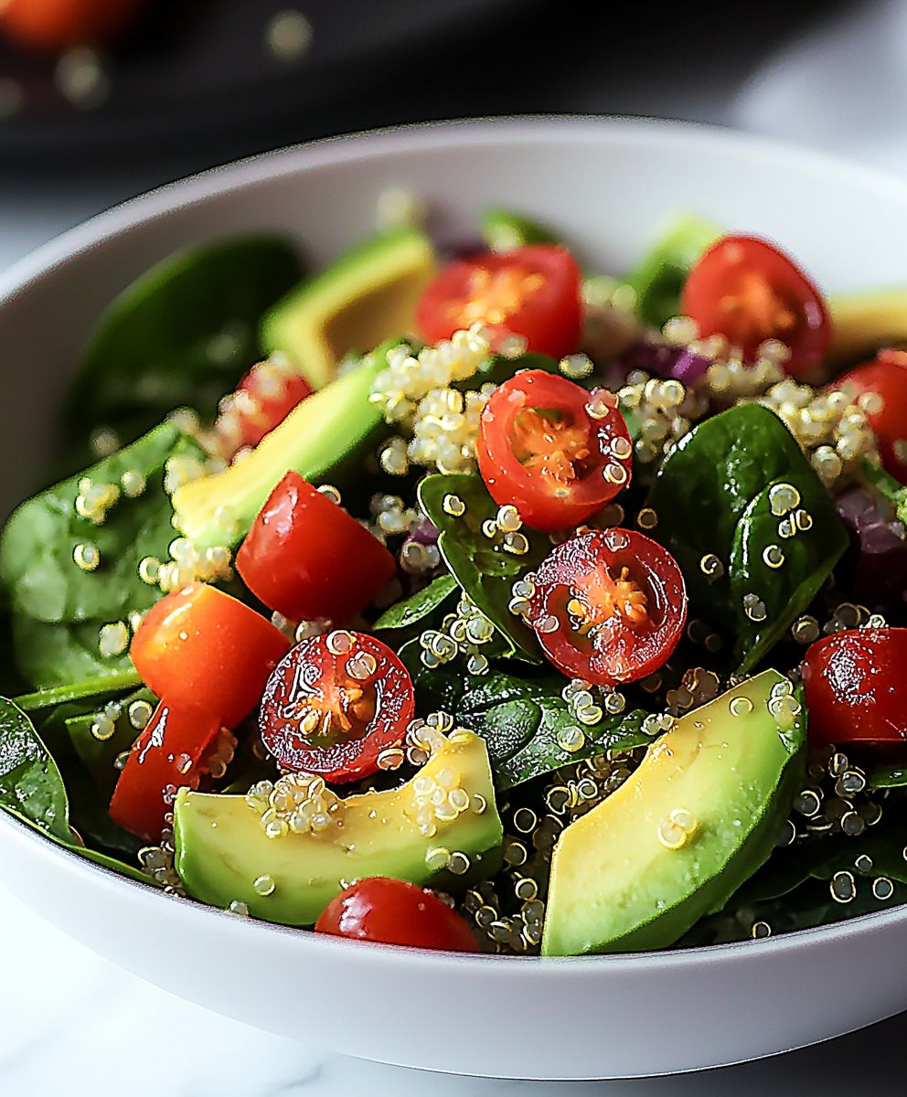 Quinoa spinach avocado salad