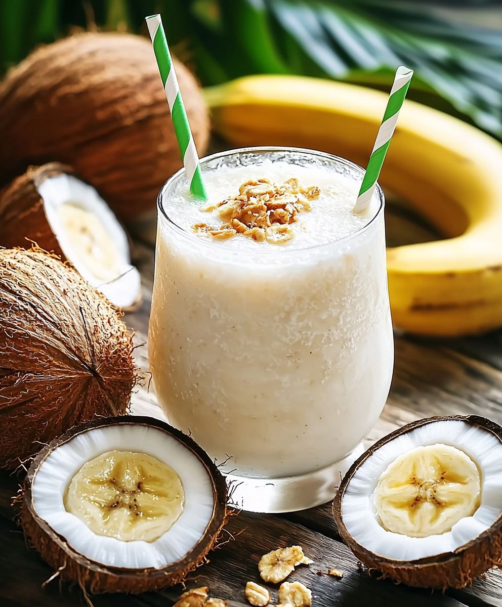 Coconut banana anti stress drink