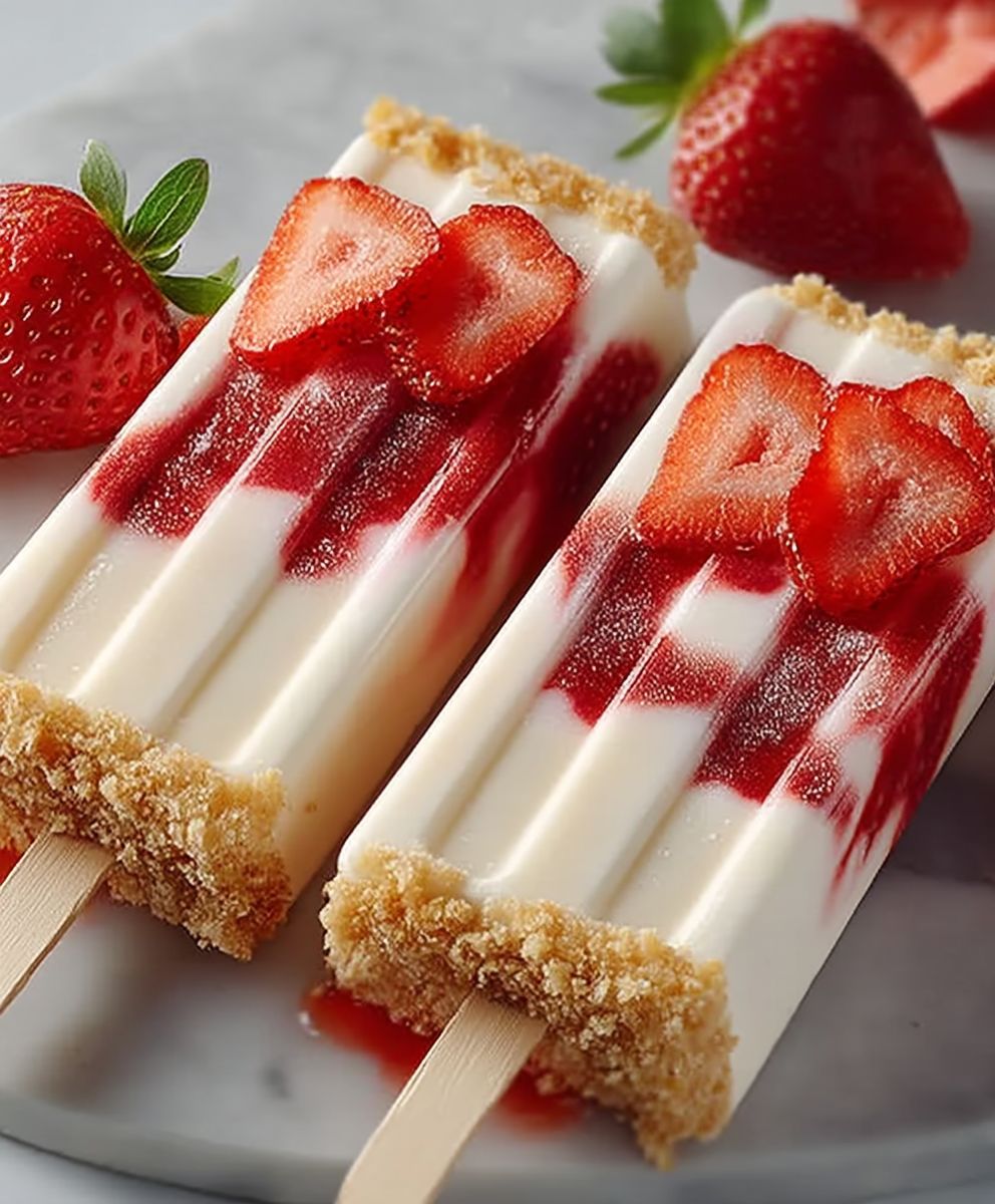 Strawberry Swirl Ice Pops