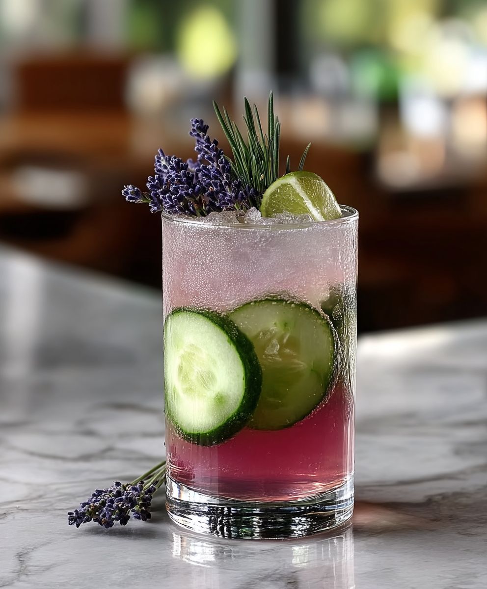 Cucumber lavender mocktail