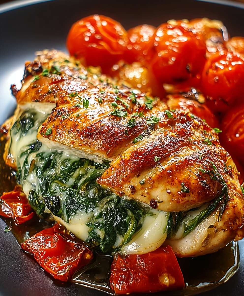 Spinach stuffed chicken breast
