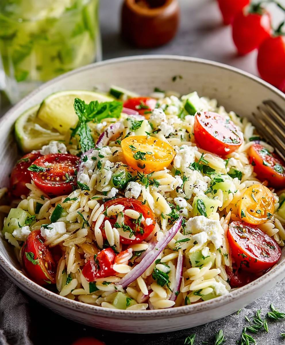 Greek orzo pasta salad