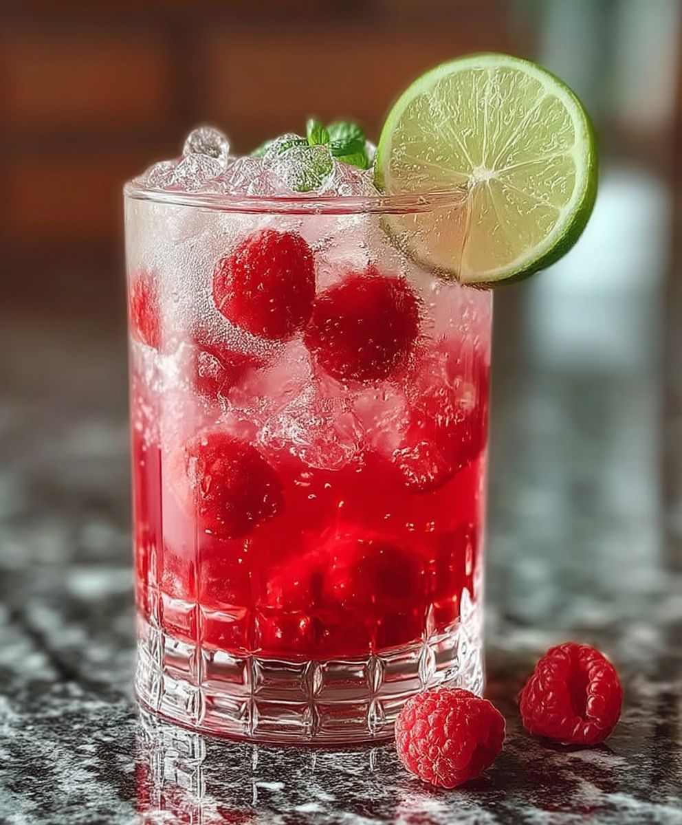 Raspberry Lime Fizz Mocktail