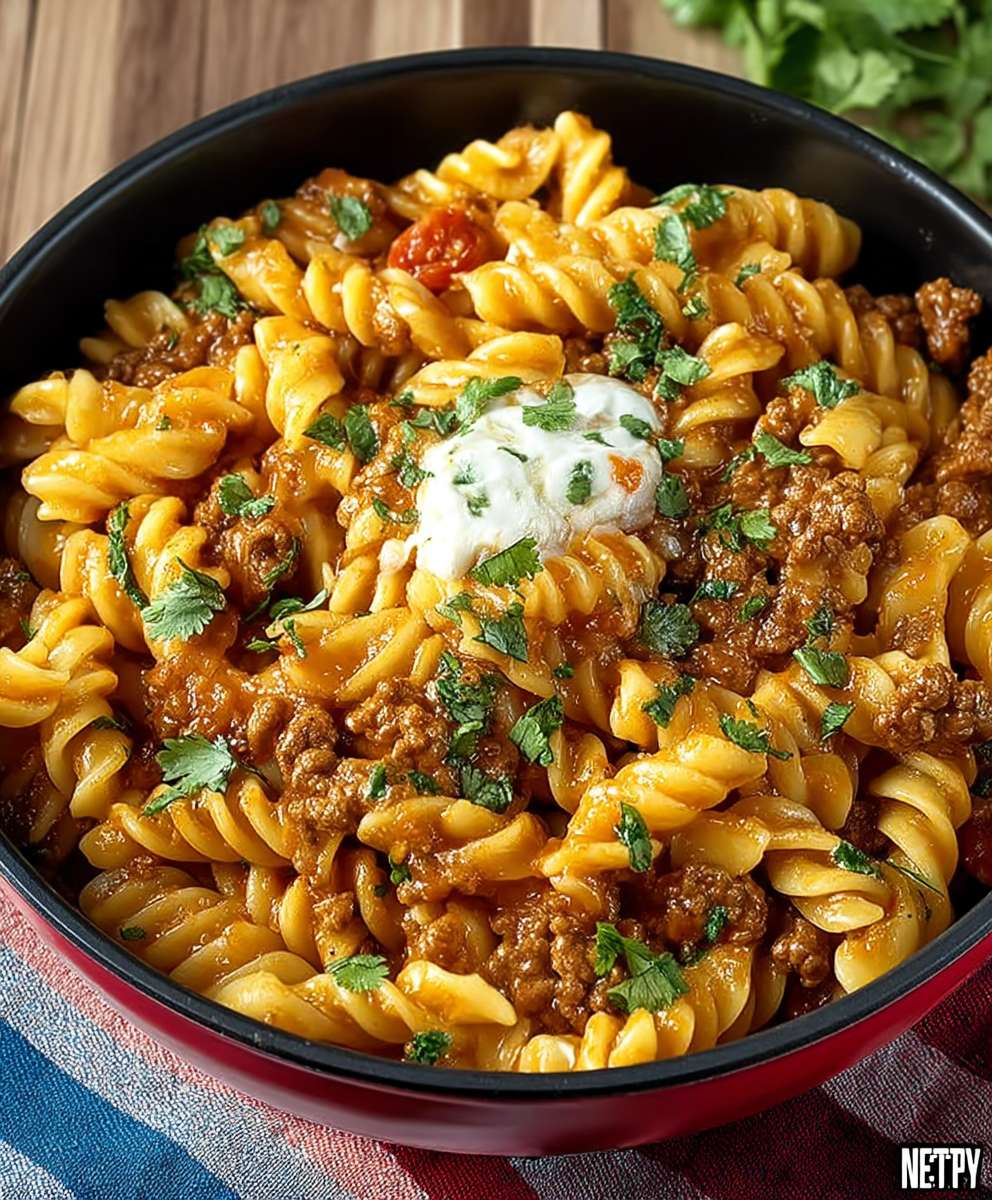 Beef taco pasta