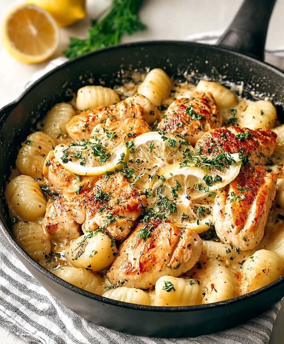 Garlic Chicken Gnocchi Skillet