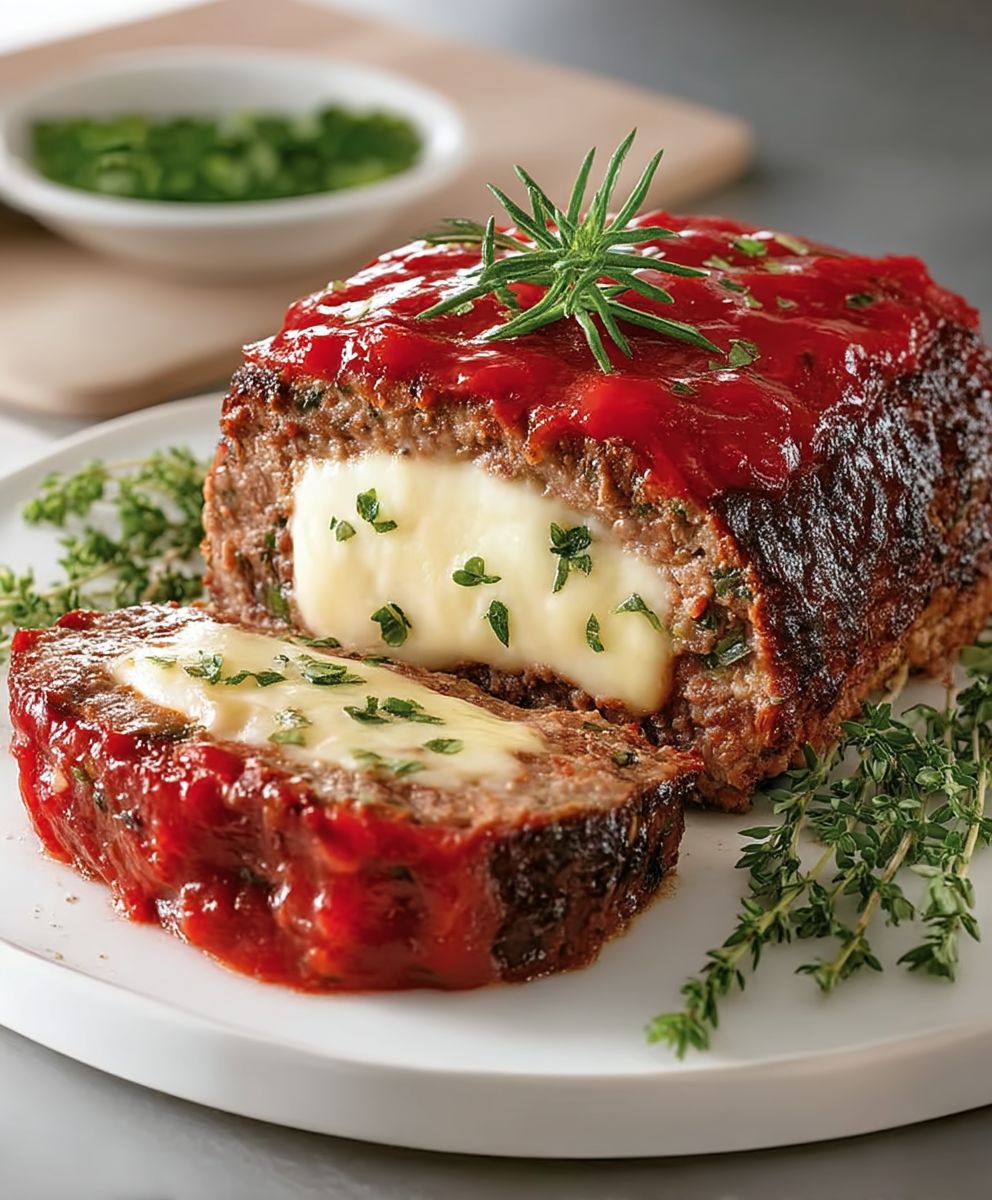 Mozzarella Stuffed Meatloaf