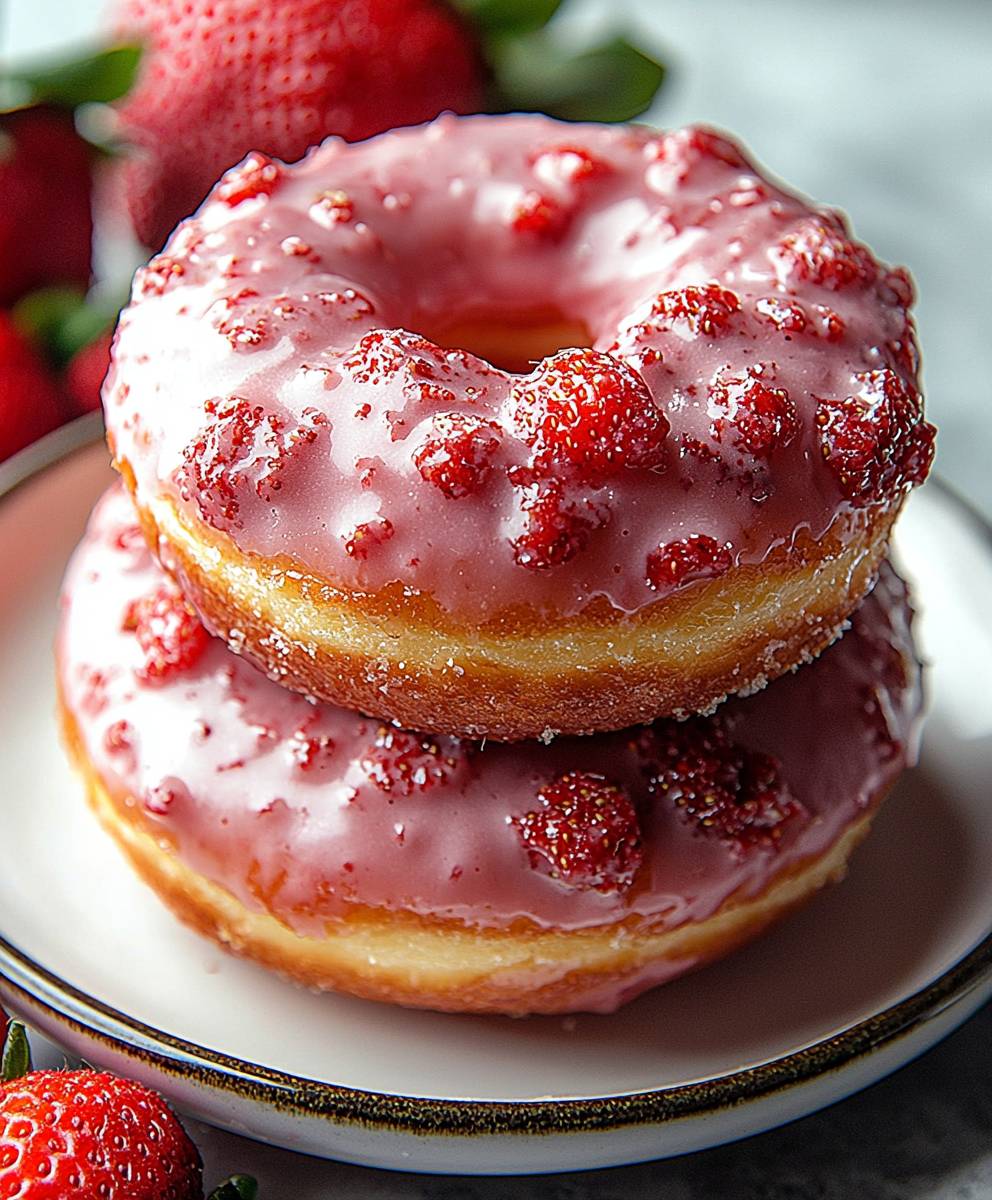 Strawberry Cake Donuts