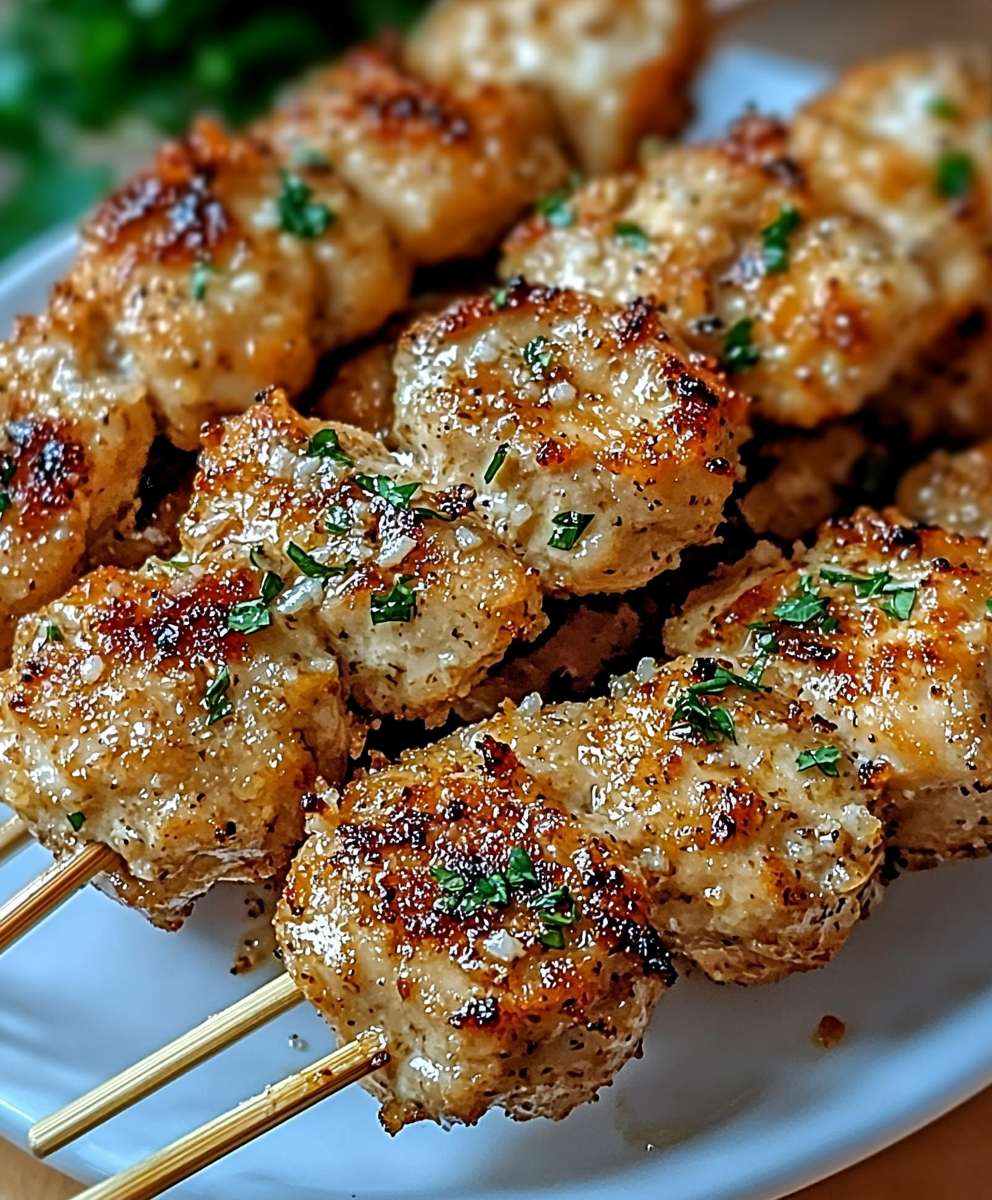 Garlic Parmesan Chicken Skewers