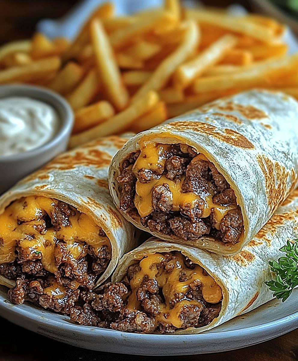 Cheesy Beef Wraps