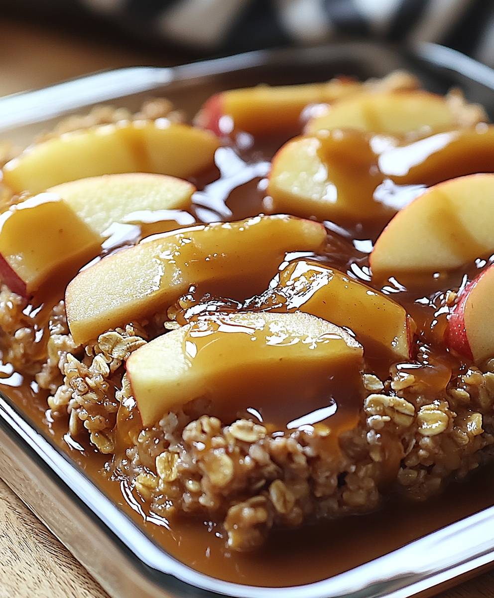 Caramel apple oatmeal bake