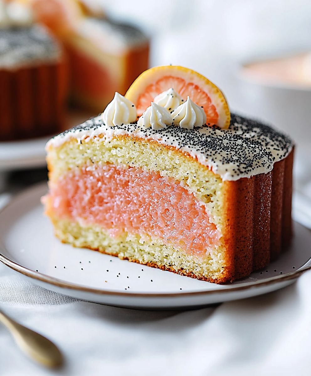 Grapefruit poppy seed cake