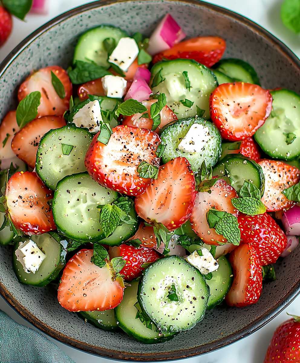 Strawberry cucumber salad
