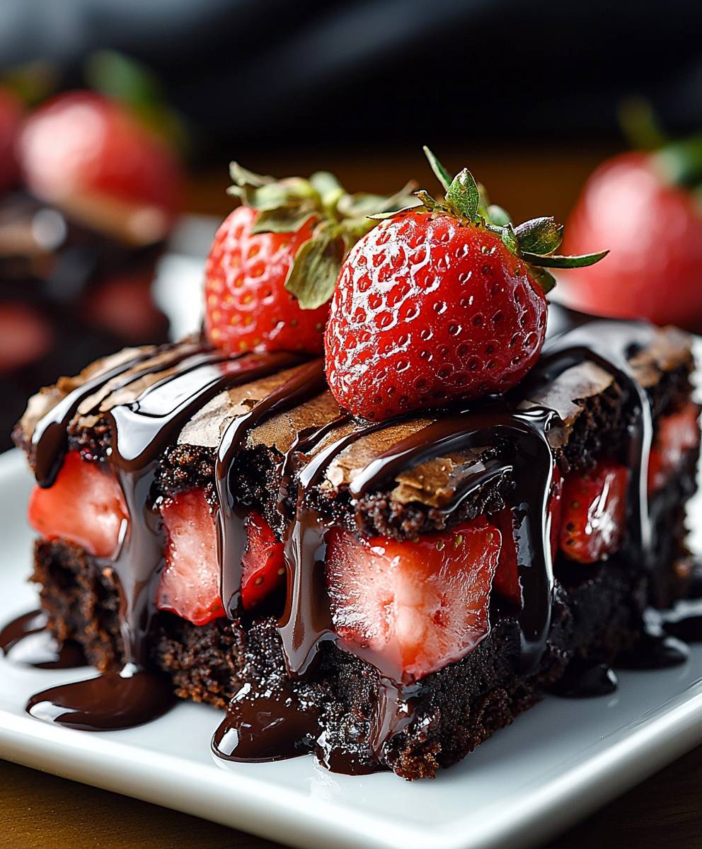 Chocolate strawberry brownies
