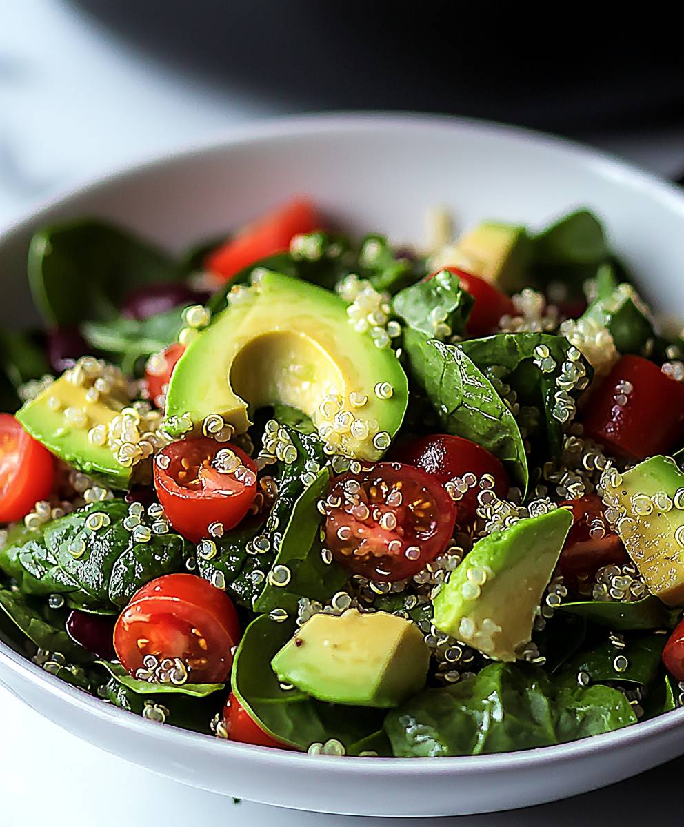 Quinoa spinach avocado salad