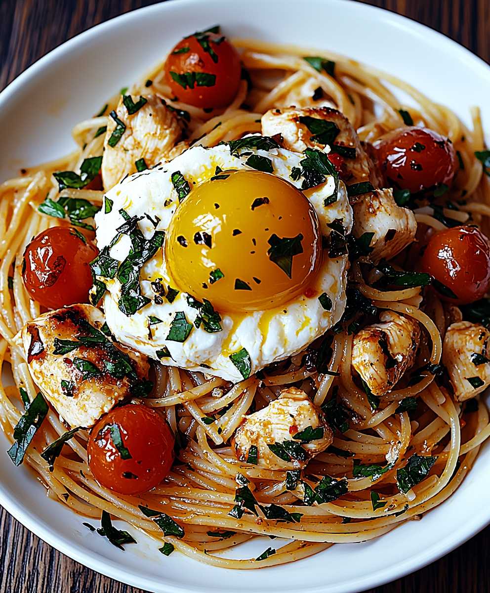 Chicken Spaghetti Burrata Lemon