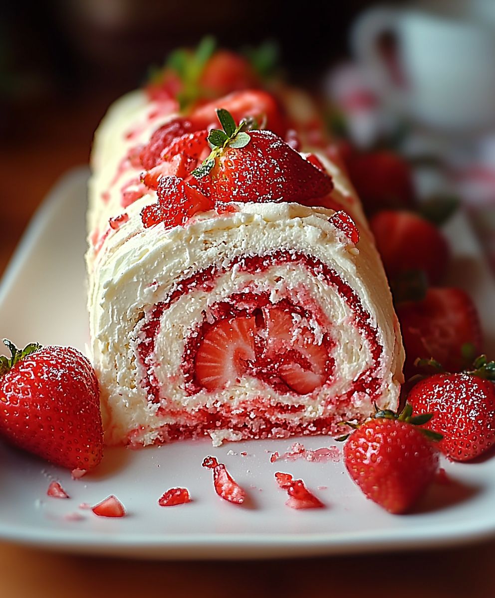 Strawberry birthday cake