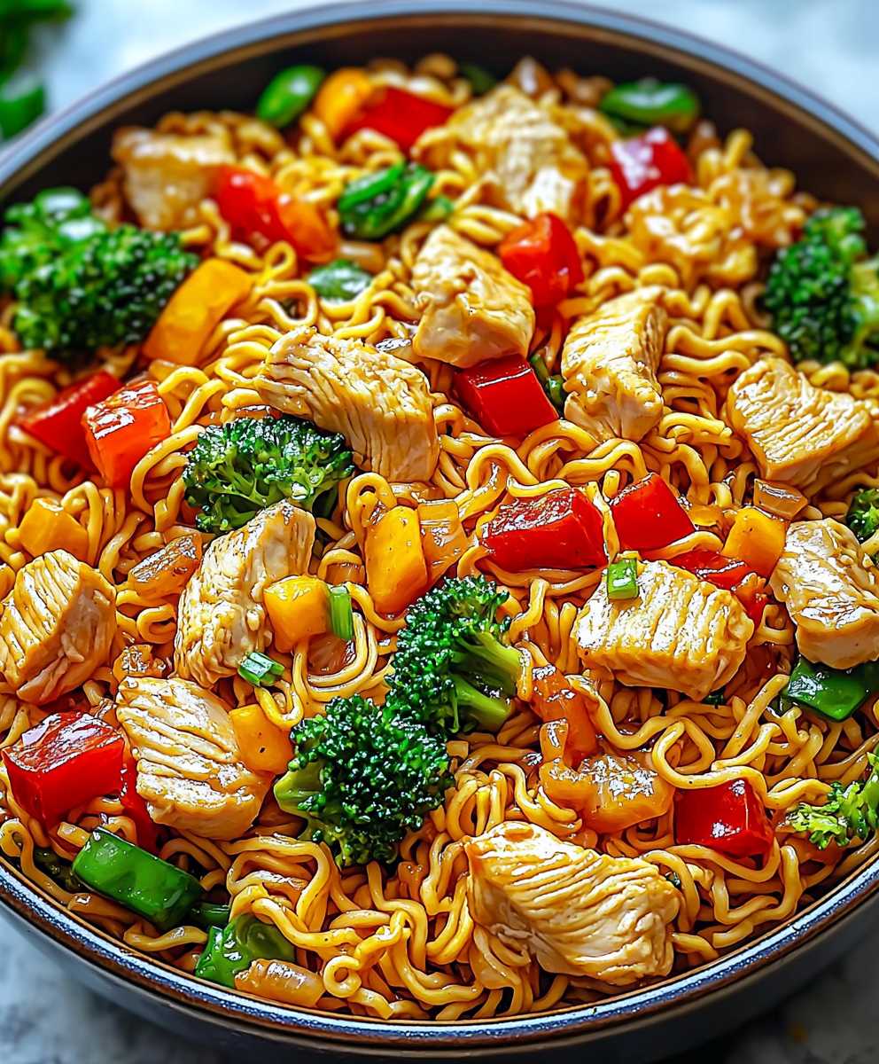 Chicken ramen stir fry