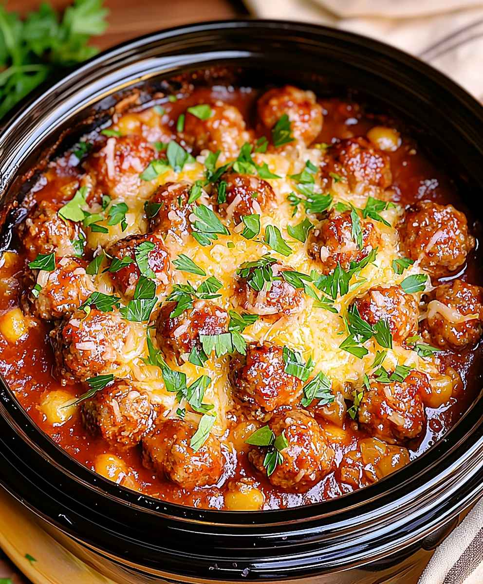 Slow Cooker Meatball Casserole